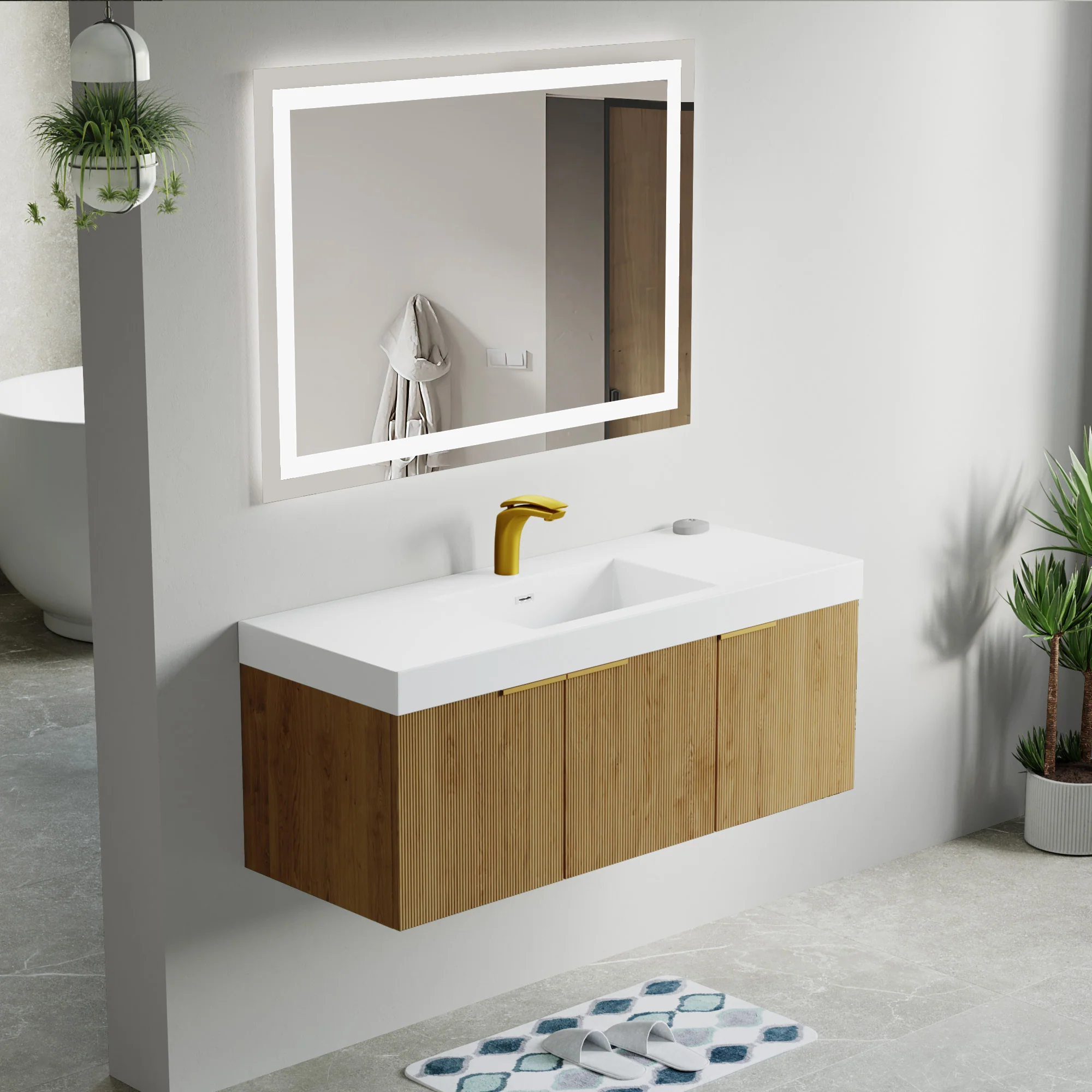 Bellezza Floating Vanity - Fluted (24"-60") 96 Bellezza Floating Vanity - Fluted (24"-60")